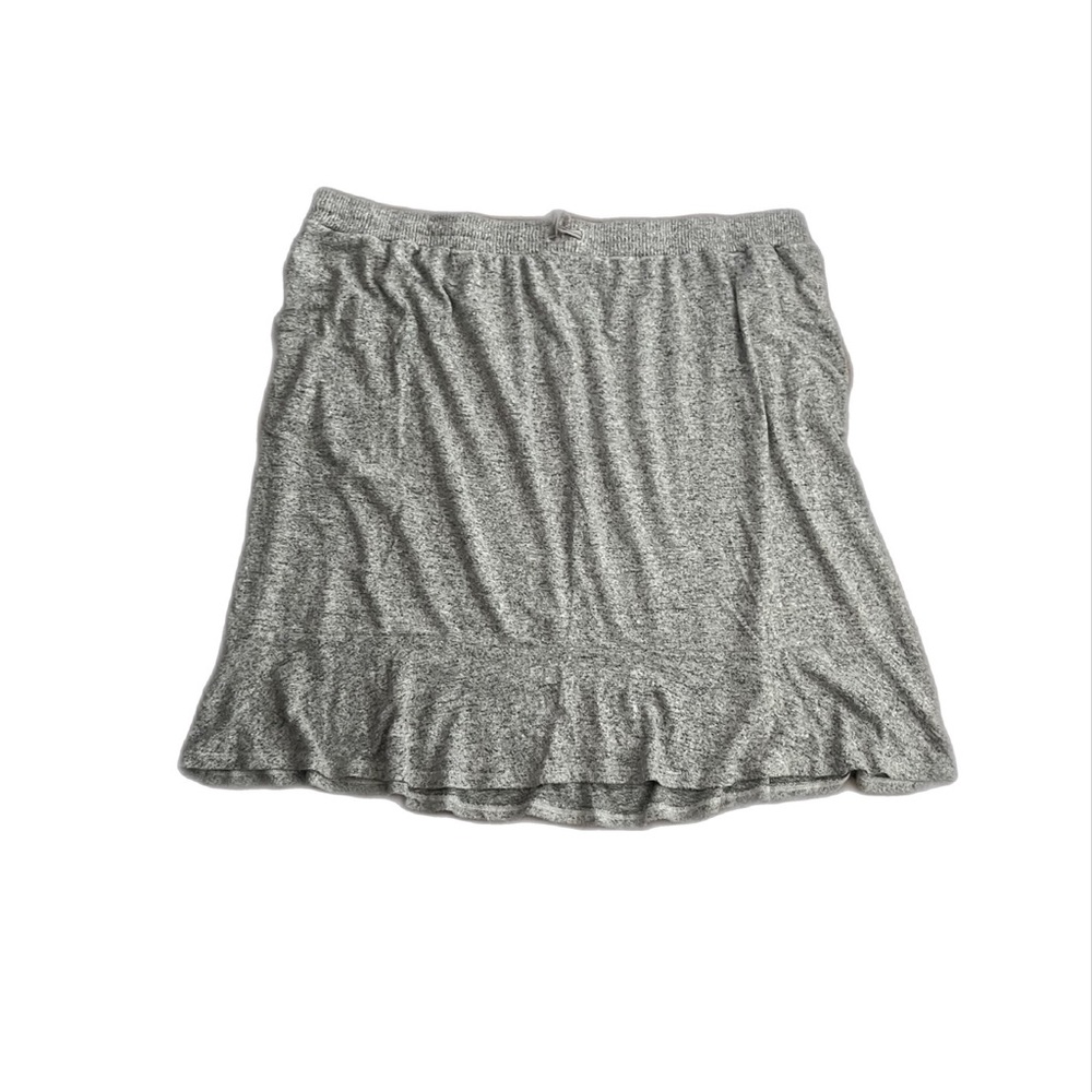 Bobeau Gray Swing Drawstring Skirt with Pockets Plus Size 3X